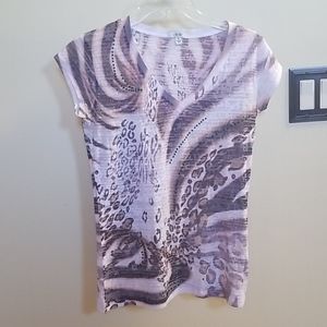 Burnout animal print t-shirt